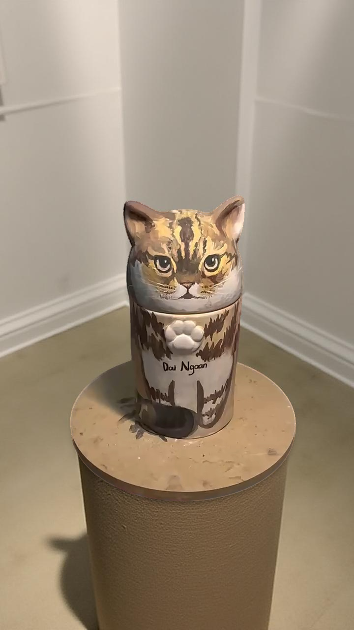 Personalised Hand-Painted Memorial Cat Urn